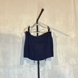 Lands’ End Navy Blue Skirt Size 22W Like New w/ Built-In Briefs & Rope Tie Belt